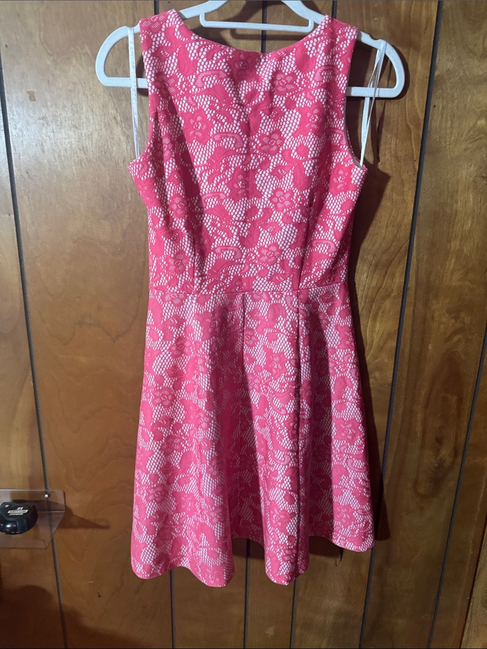 Sleeveless Pink Lace A-Line Mini Dress